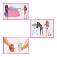 Barbie Lets Go Camping Zelt mit 2 Barbie Puppen und Zubehör