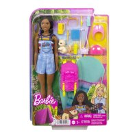 Barbie Camping Spielset mit Brooklyn Puppe, Hündchen...